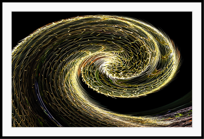A swirl of green showing momentum.